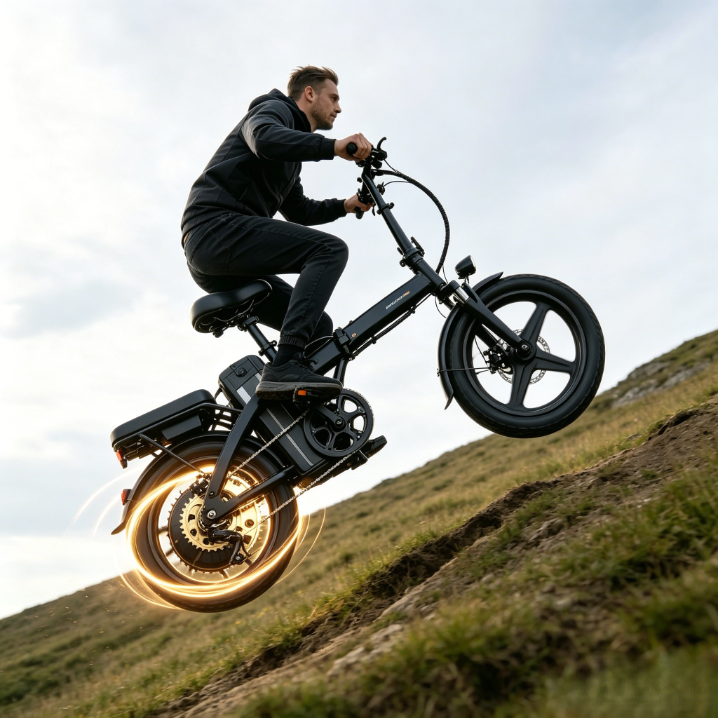 VersaTerk-DD1 Pure copper 3C motor riding climbing scene display diagram-can climb a slope within 30 degrees